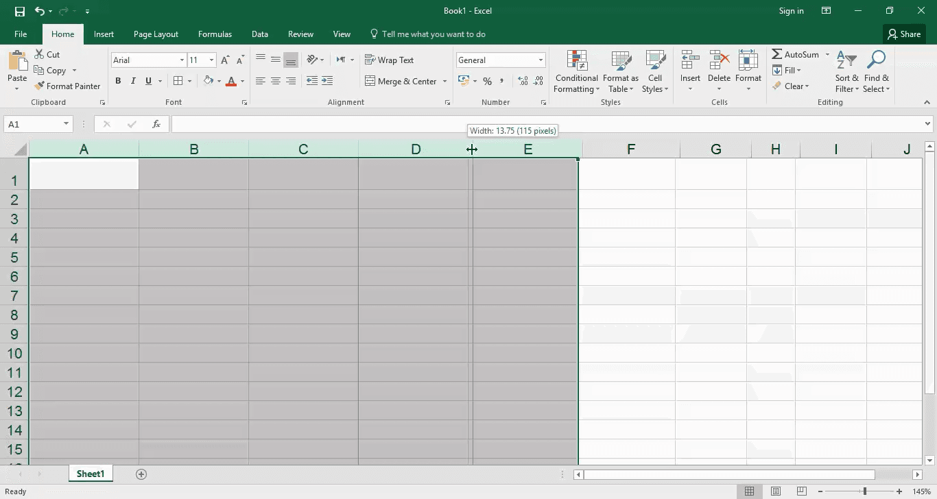 تساوي الاعمدة